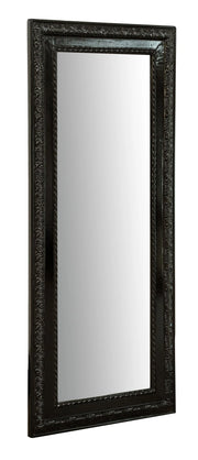Biscottini Specchio Specchiera da parete e appendere verticale/orizzontale L35xPR4xH82 cm finitura nero lucido