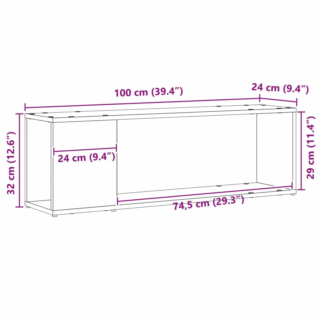 Set mobile TV Nero 100 x 24 x 63 cm Legno multistrato 863155
