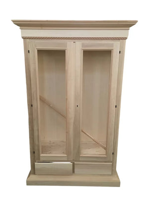 Vetrina classica 2 porte in legno grezzo l.125 p.48 h.196 (606) - Mobili 2G