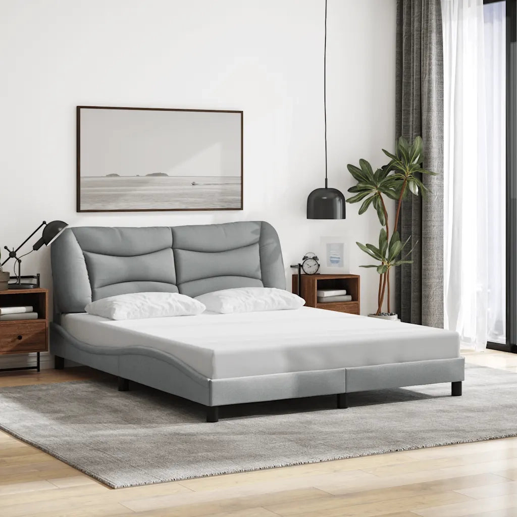 Giroletto senza Materasso Hvar Grigio Chiaro 160x200 cm Tessuto 3207779