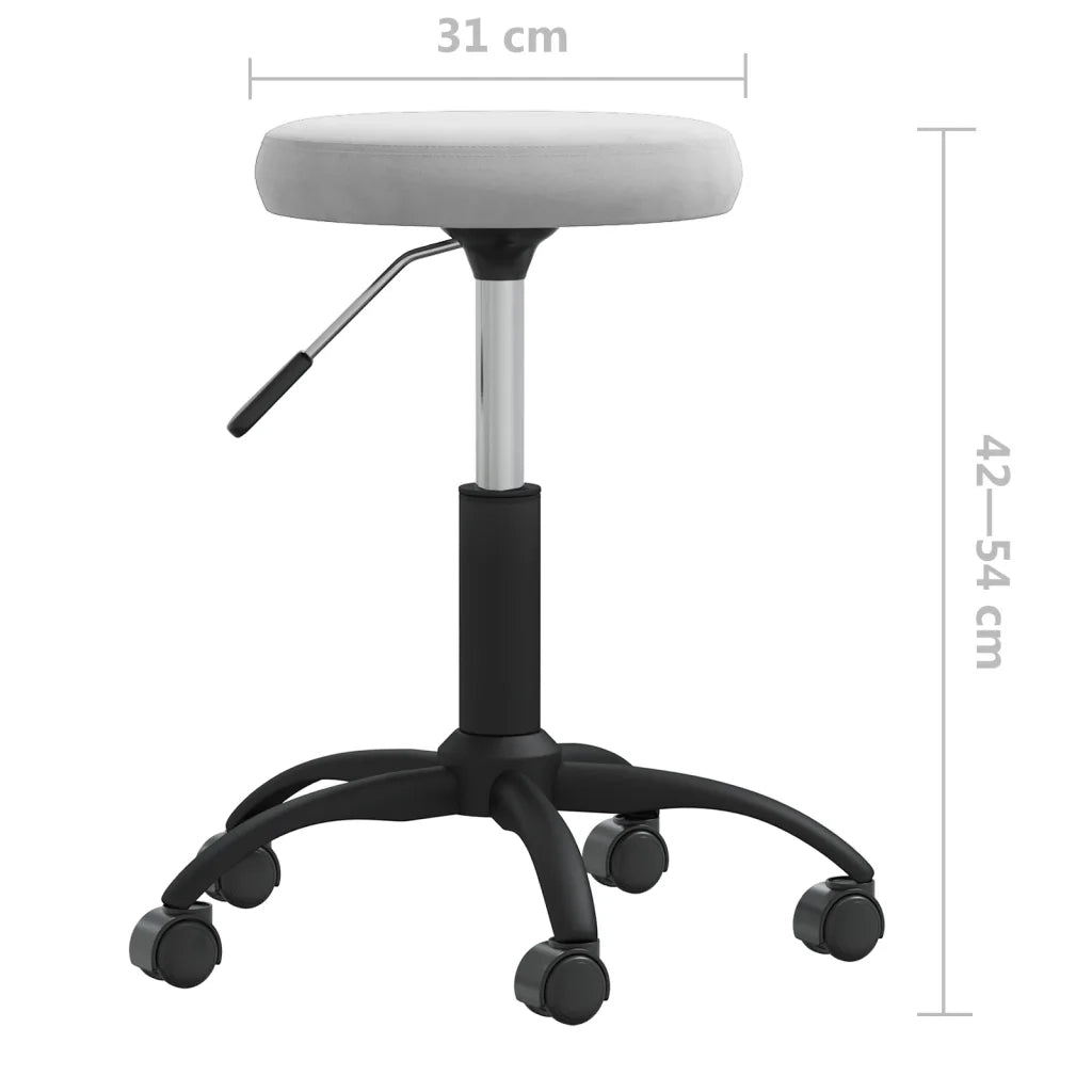 Sedia da Ufficio Girevole Grigio Chiaro in Velluto 333174