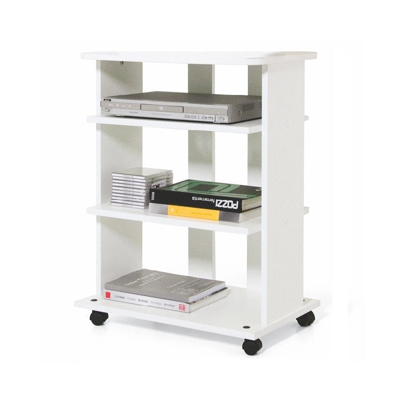 Carrello porta Tv Bianco Frassinato 3 ripiani Cm 60x45xH 81(ELIDE)