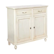 Credenza 2 porte 2 cassetti legno shabby bianco anticato maniglia porcellana 105x45x98 - Mobili 2G