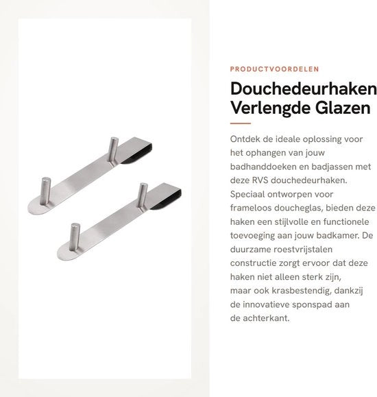 Doucheghigliatori in acciaio inossidabile 2pz - Hanger per doccia a vite - Resistenti all'usura - Antiscivolo - Impermeabili - Adatti per asciugamani da bagno - Hanger per bagno