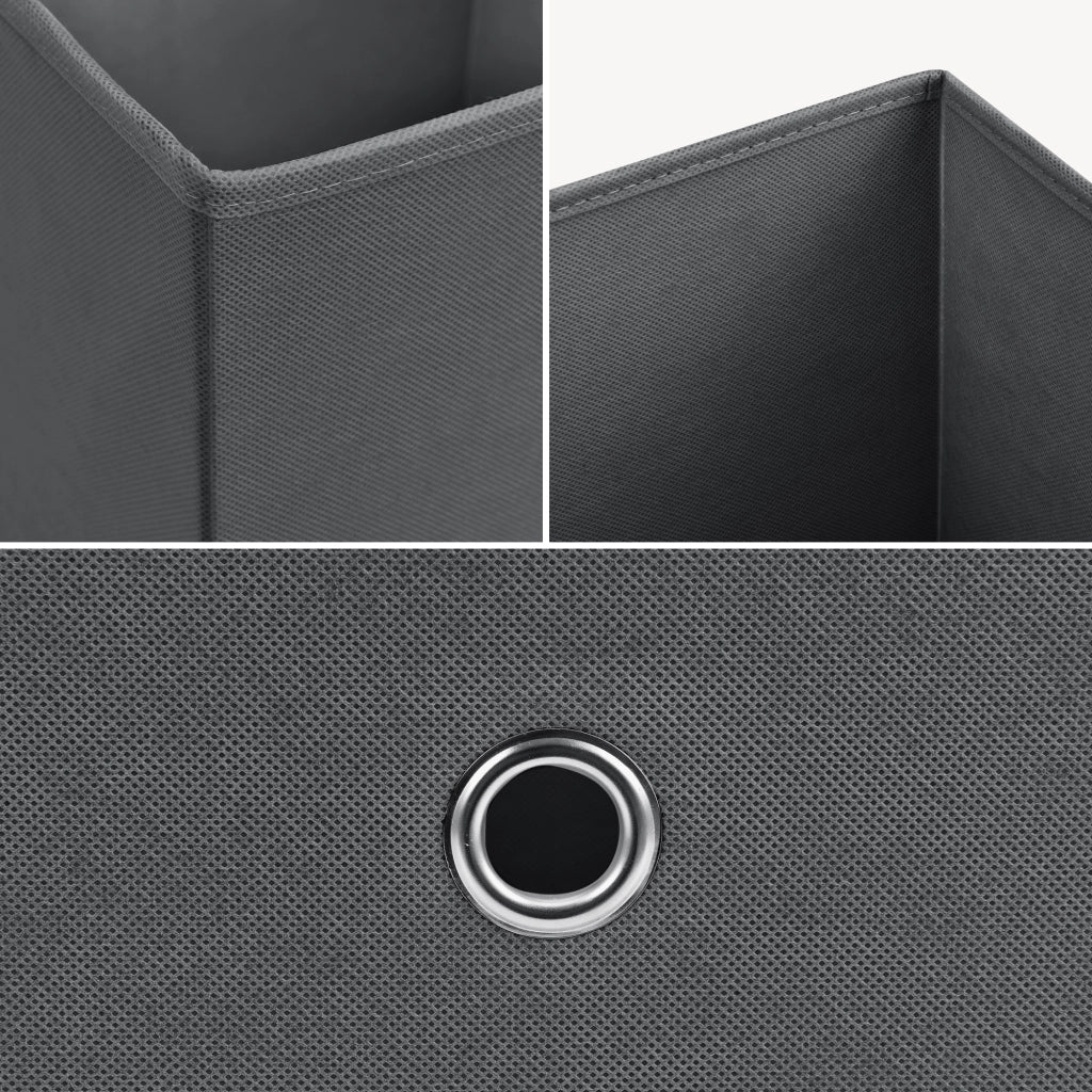 Set di 10 Scatole Pieghevoli Portaoggetti in Tessuto 28 x 30 x 30 cm - Grigio Scuro [en.casa]