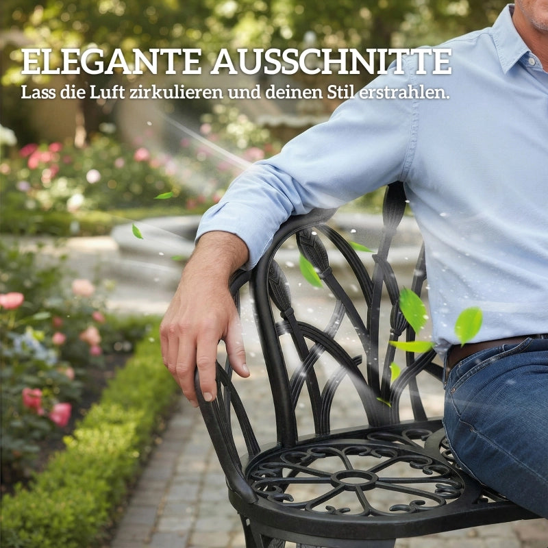 PANCA DA GIARDINO 2 POSTI 99 x 57 x 78 cm in alluminio nero