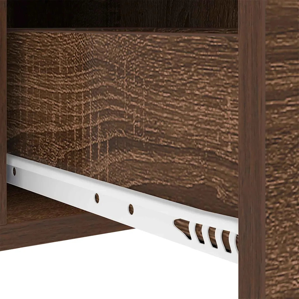 Comodino | Armadio da Notte | Mobiletto da notte con cassetto Rovere Marrone 30 x 48 x 61 cm