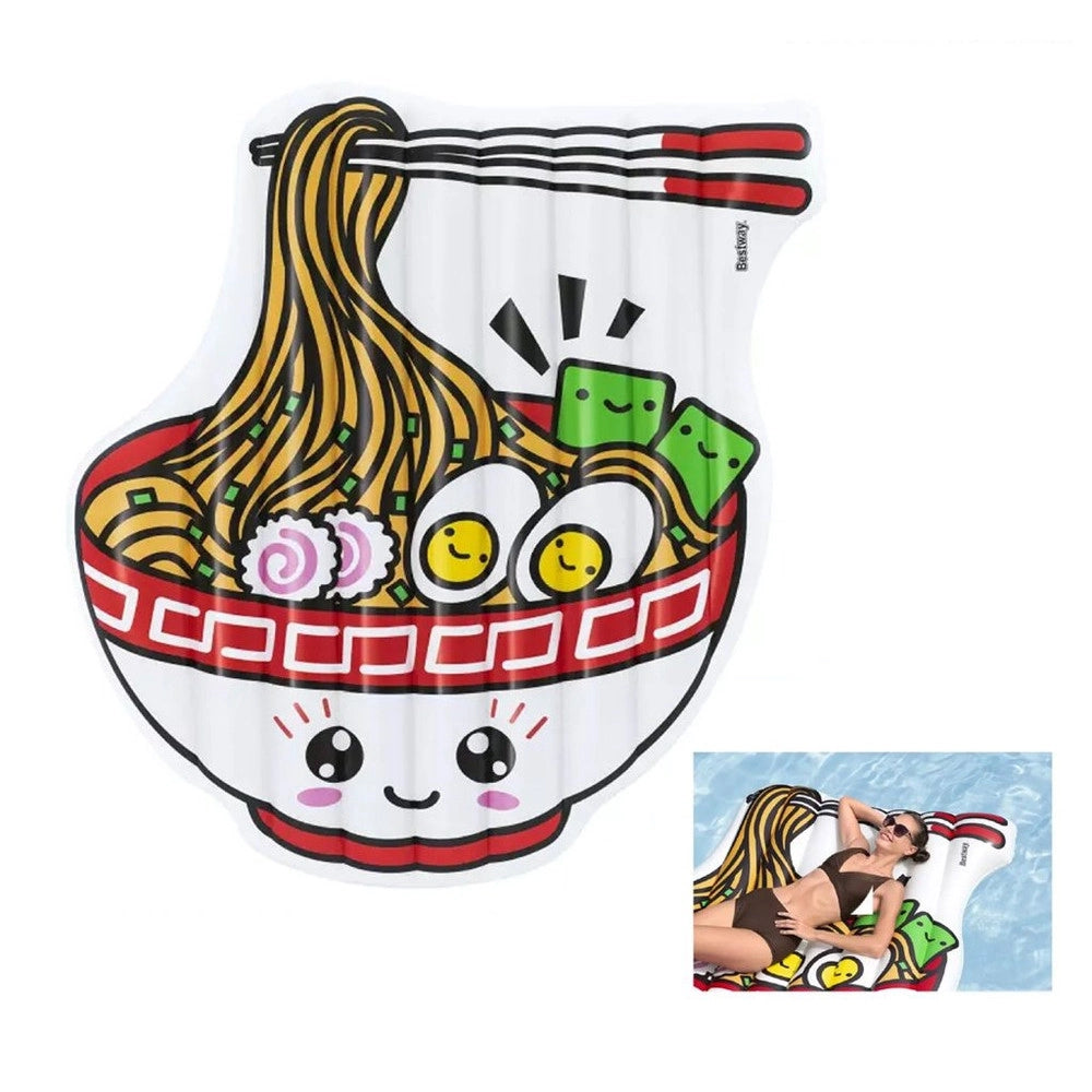 Trade Shop - Materassino Isola Gonfiabile Forma Ciotola Ramen 183x168 Cm Spiaggia Piscina 43841 -