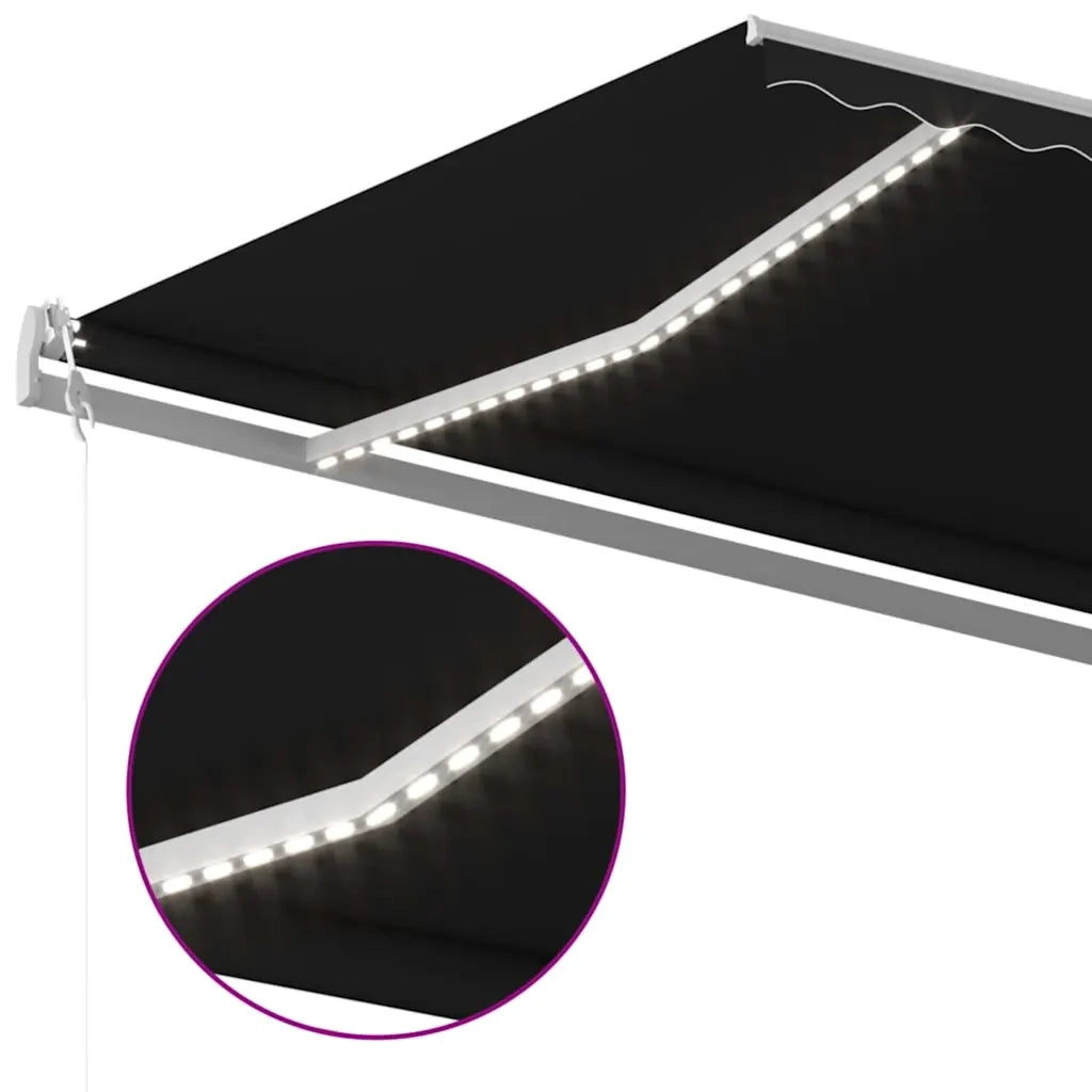 Tenda Automatica con Sensore Vento e LED 500x350 cm Antracite 3069034