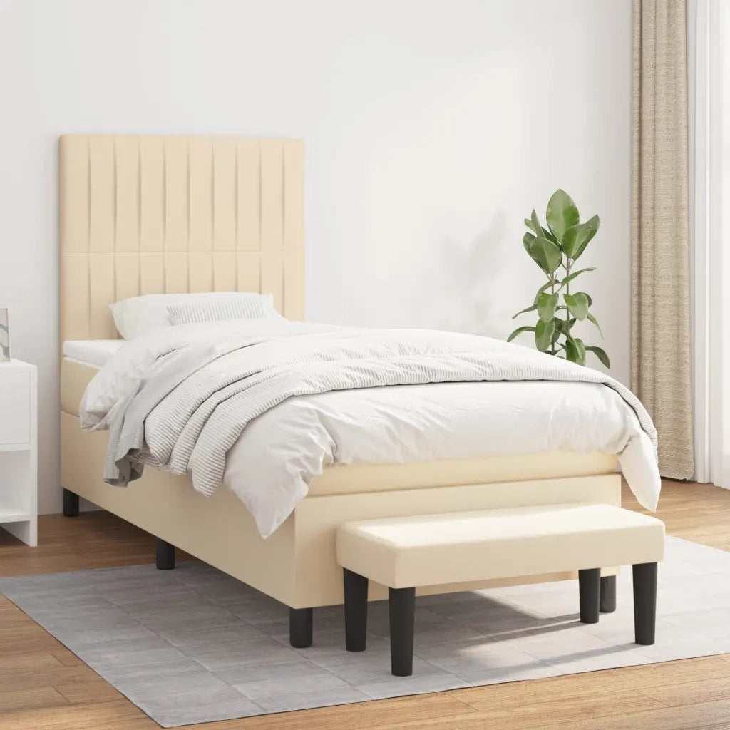 Giroletto a Molle con Materasso Crema 90x200 cm inTessuto