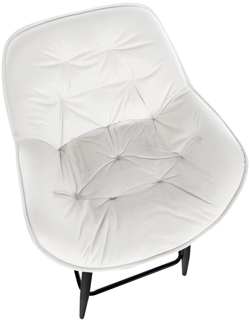 Set di 2 sgabelli da bar Gibson in velluto con altezza seduta 76 cm bianco crema