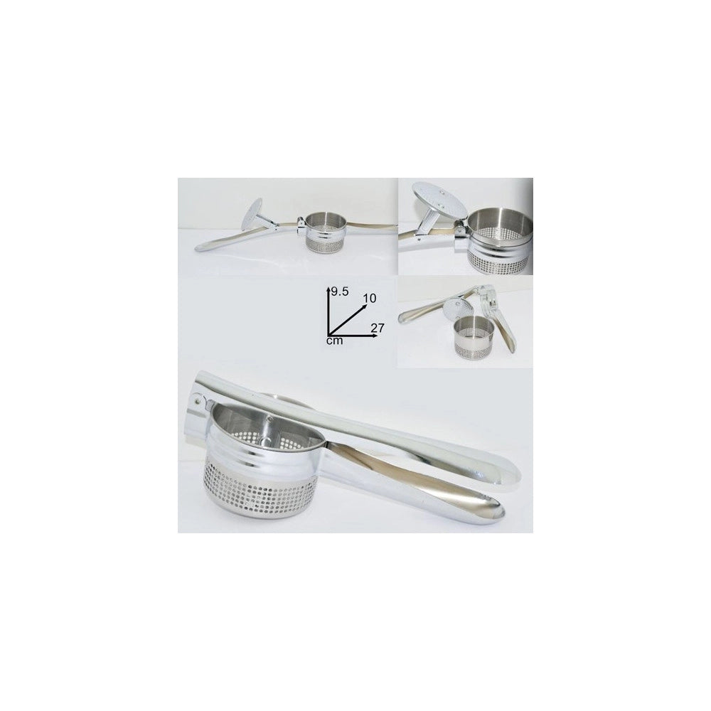 Trade Shop - Schiacciapatate Schiaccia Patate In Acciaio Inox Dimensioni 27 X 10 X 9 Cm -