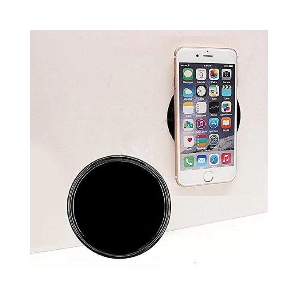 Trade Shop - Tappetino Antiscivolo In Silicone Tondo Auto Base Adesivo Cruscotto Poggia Smartphone -