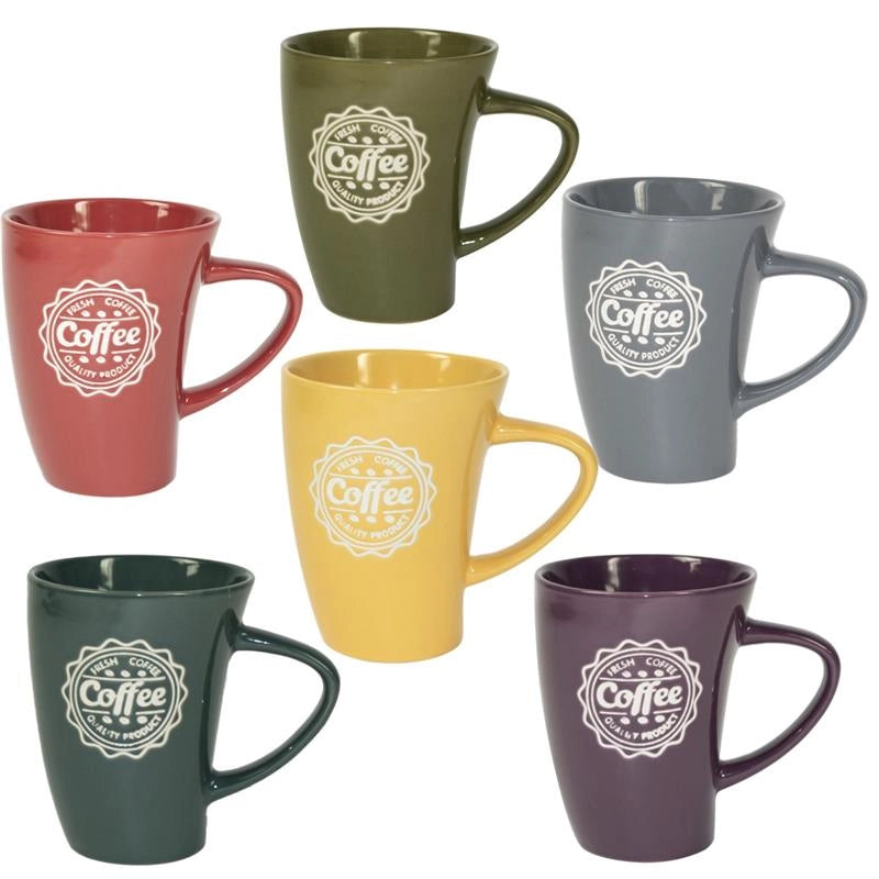MA MAISON 1 SIMPATICA TAZZA MUG DA 350 CC PER COLAZIONE CON SCRITTA COFFEE IN COLORAZIONE ASSORTITA