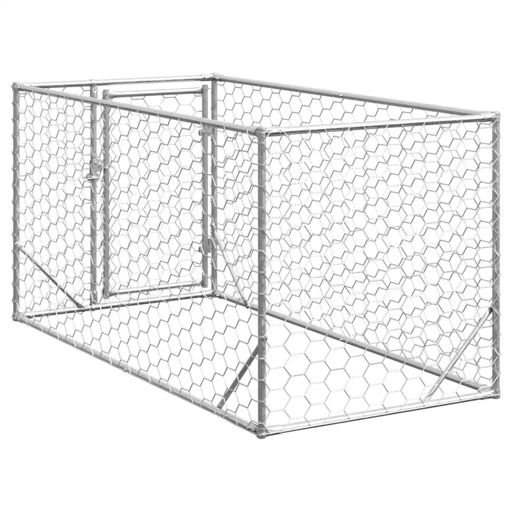 Cuccia per cani da esterno con porta 2x1x1 m in acciaio zincato 4105410