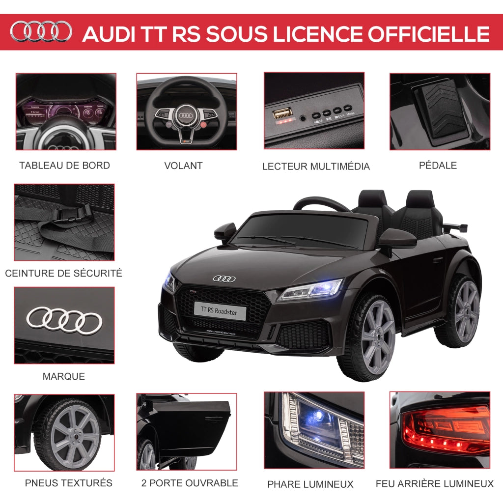 Auto elettrica per bambini Audi TT RS 12V ¨C zephmum ¨C Nero