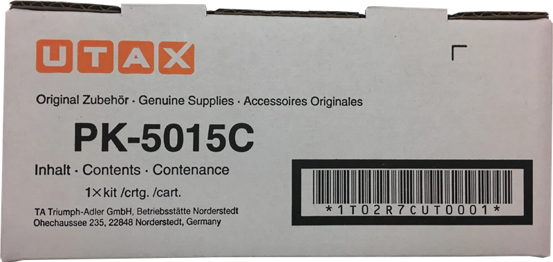 ORIGINAL Utax toner ciano PK-5015C 1T02R7CUT0 ~3000 Seiten