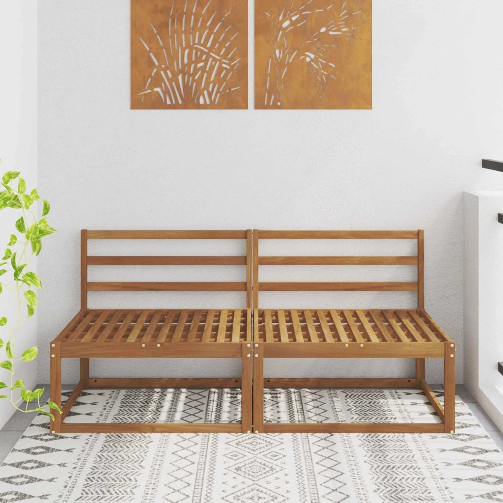 2 Pezzo Divano centrale per esterno-Divano modulare Naturale 158 x 83 x 73 cm