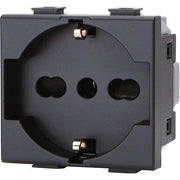PRESA SCHUKO + SICUREZZA ABM - NERO VOLT 250 A 10/16 2P+T- 8 pezzi