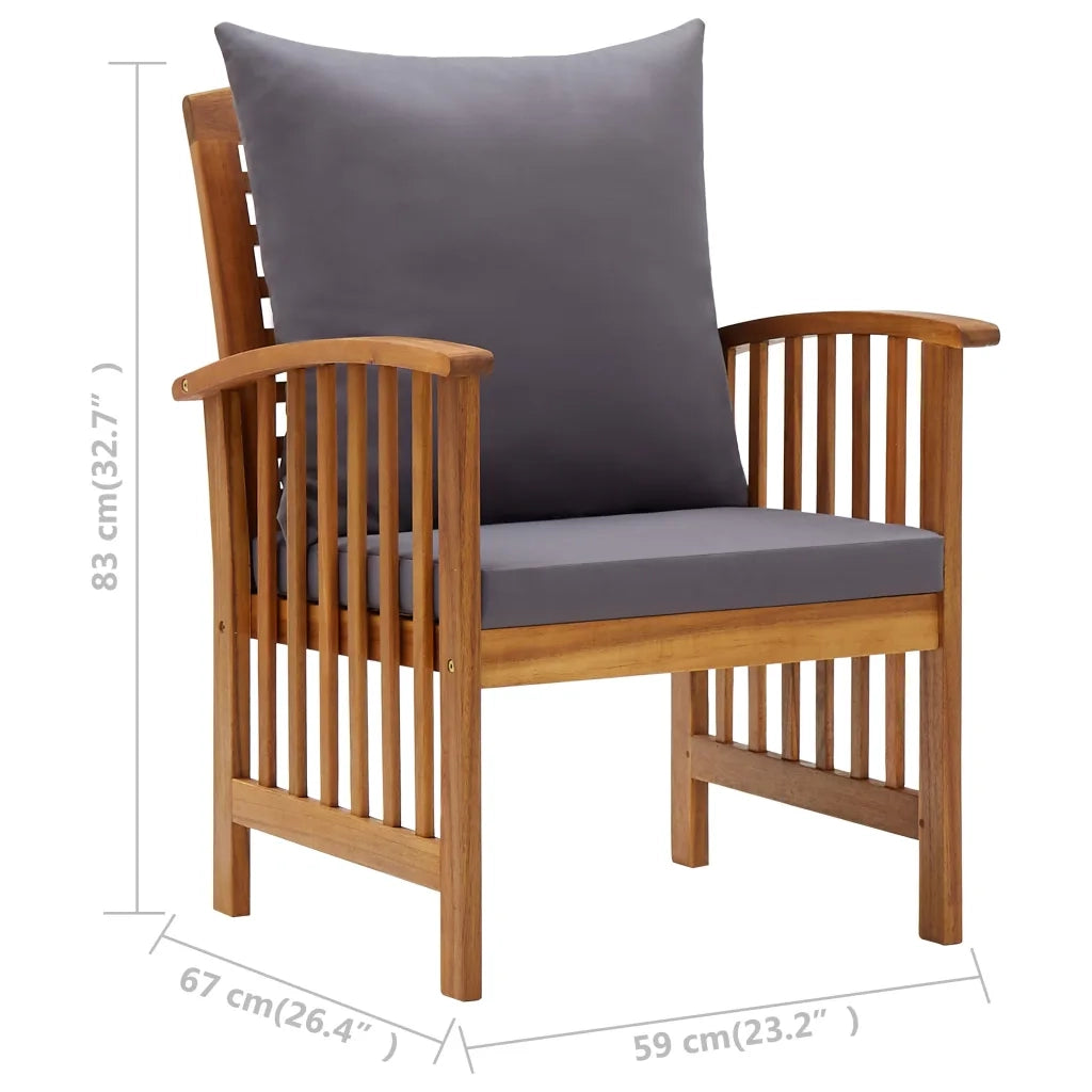 Set Divani da Giardino 5 pz con Cuscini in Massello di Acacia 3057982