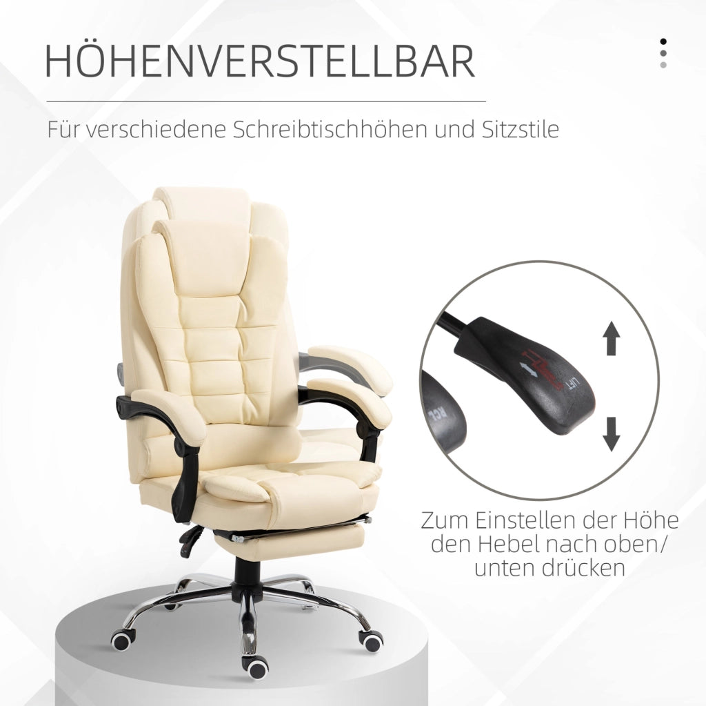 Sedia da ufficio con poggiapiedi, reclinabile a 145°