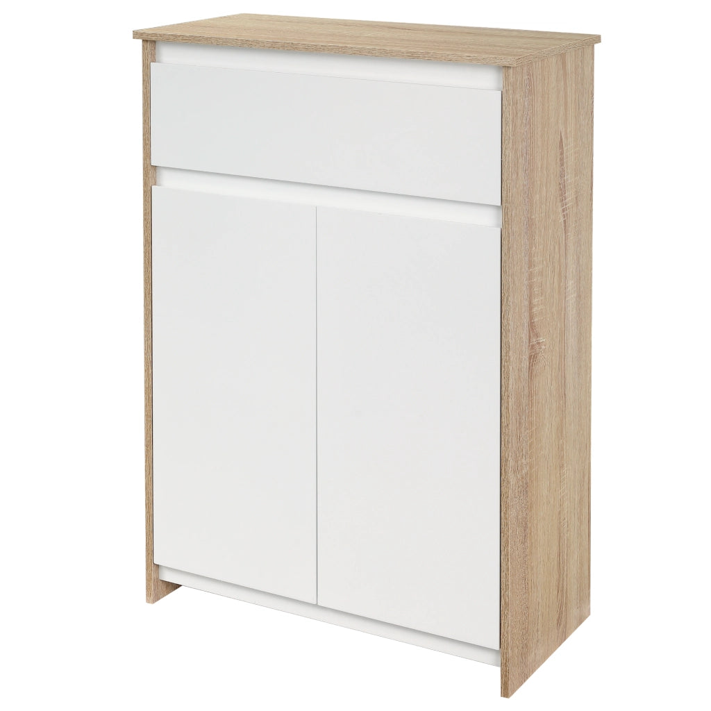 Mobile da bagno con armadietto e cassetto ¨C zephmum ¨C legno e bianco 60x30x90 cm