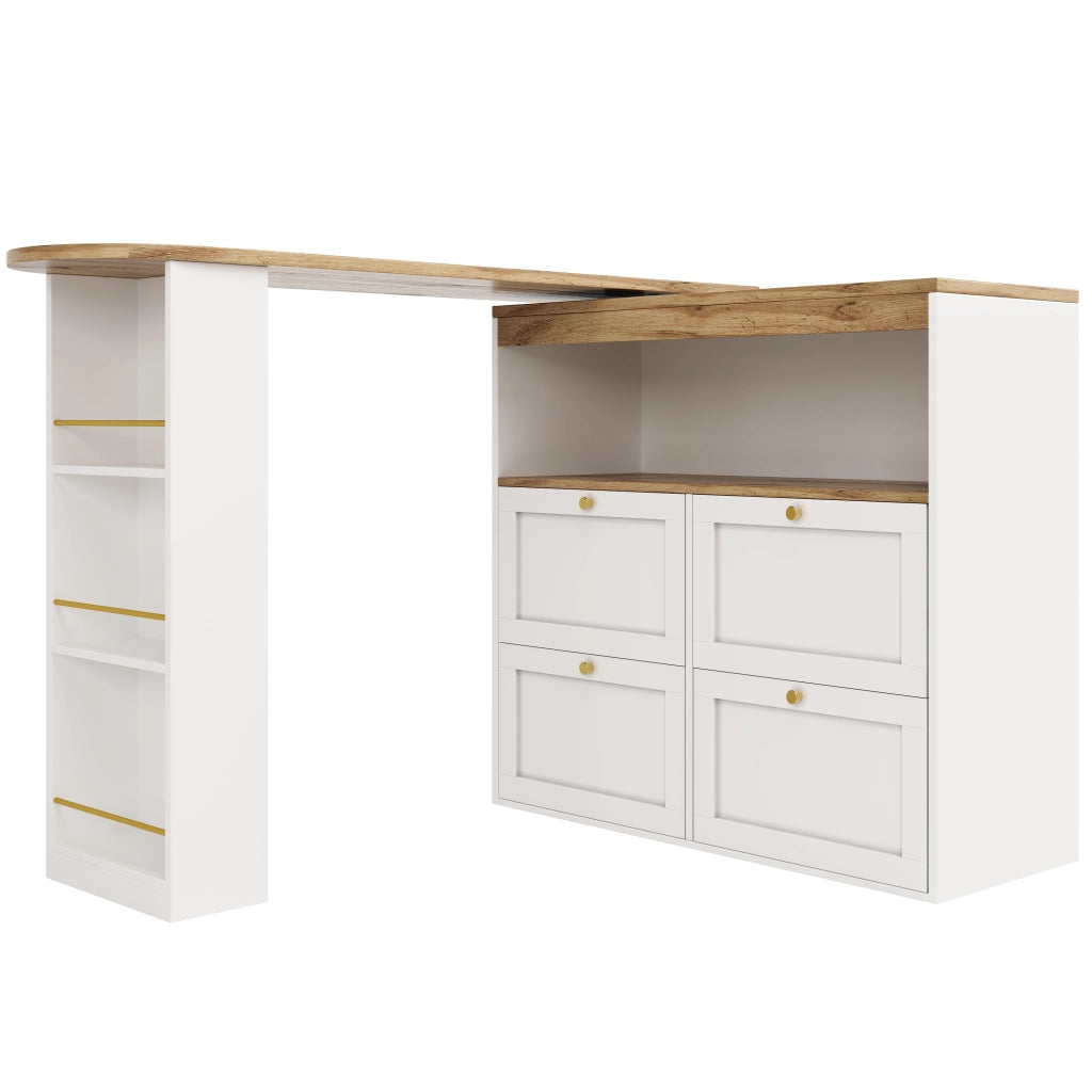 Mobile modulare 105x39x102 cm con pannello girevole a 360°; MDF; bianco