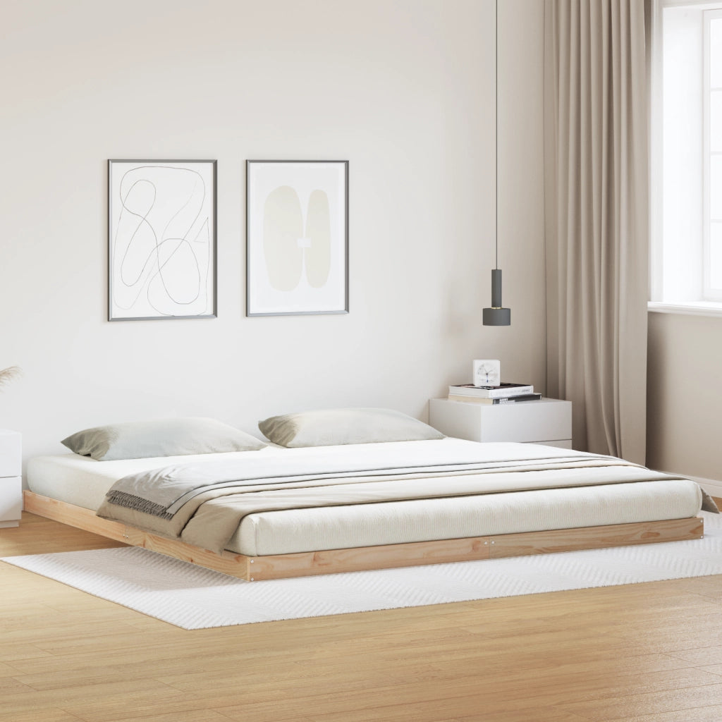 Struttura Letto Floor 200x220 cm in Legno Massello di Pino