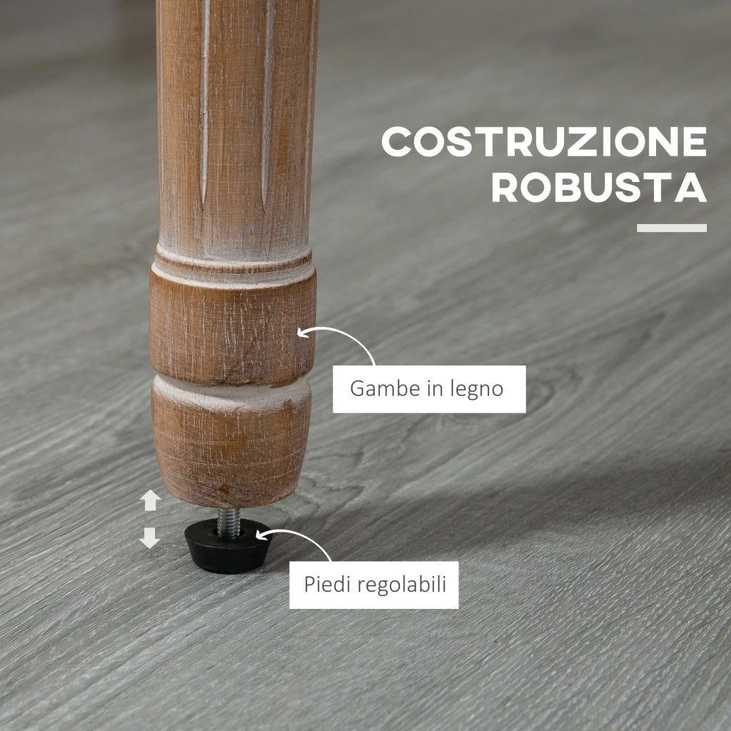 Sedia da Salotto Imbottita con Rivestimento in Tessuto ¨C Minimal ¨C 56x56x96cm, Bianco Crema