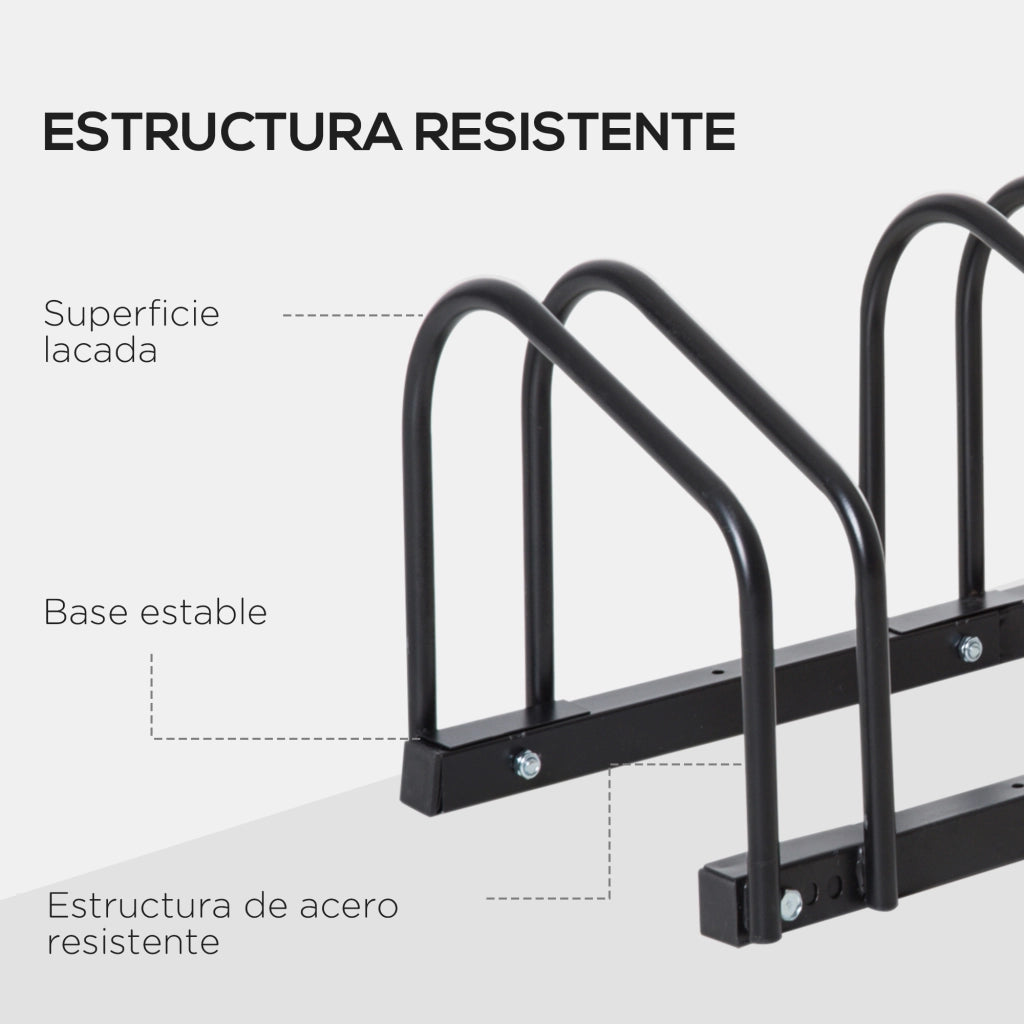 Portabiciclette per 3 Bici ¨C Zephmum ¨C Acciaio 76x33x27 cm Nero
