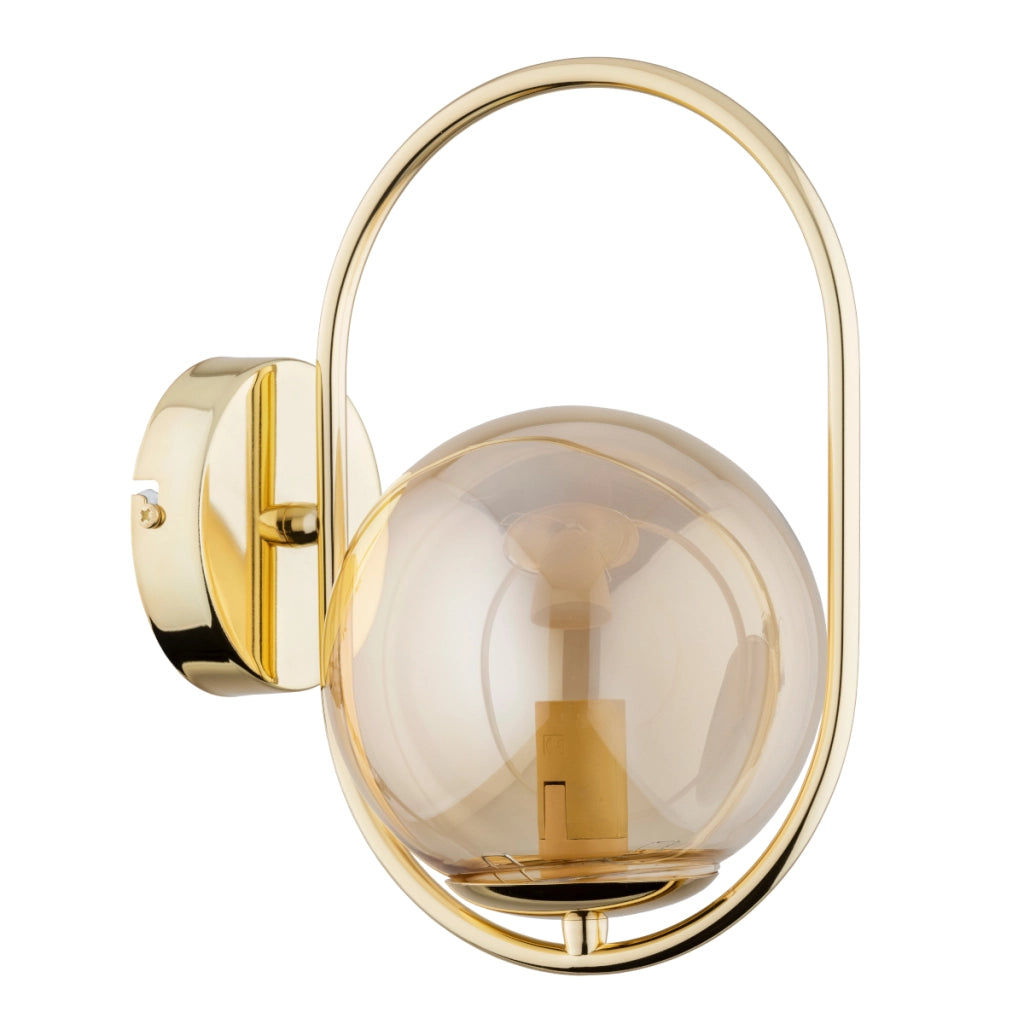 Applique glamour ovale oro sfera vetro E14 10W Alfa