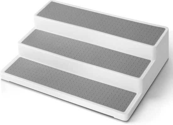 Organizzatore per erbe a 3 livelli con superficie antiscivolo per cucina e bagno - 3 livelli di stoccaggio libero per dispensa, armadio e frigorifero
