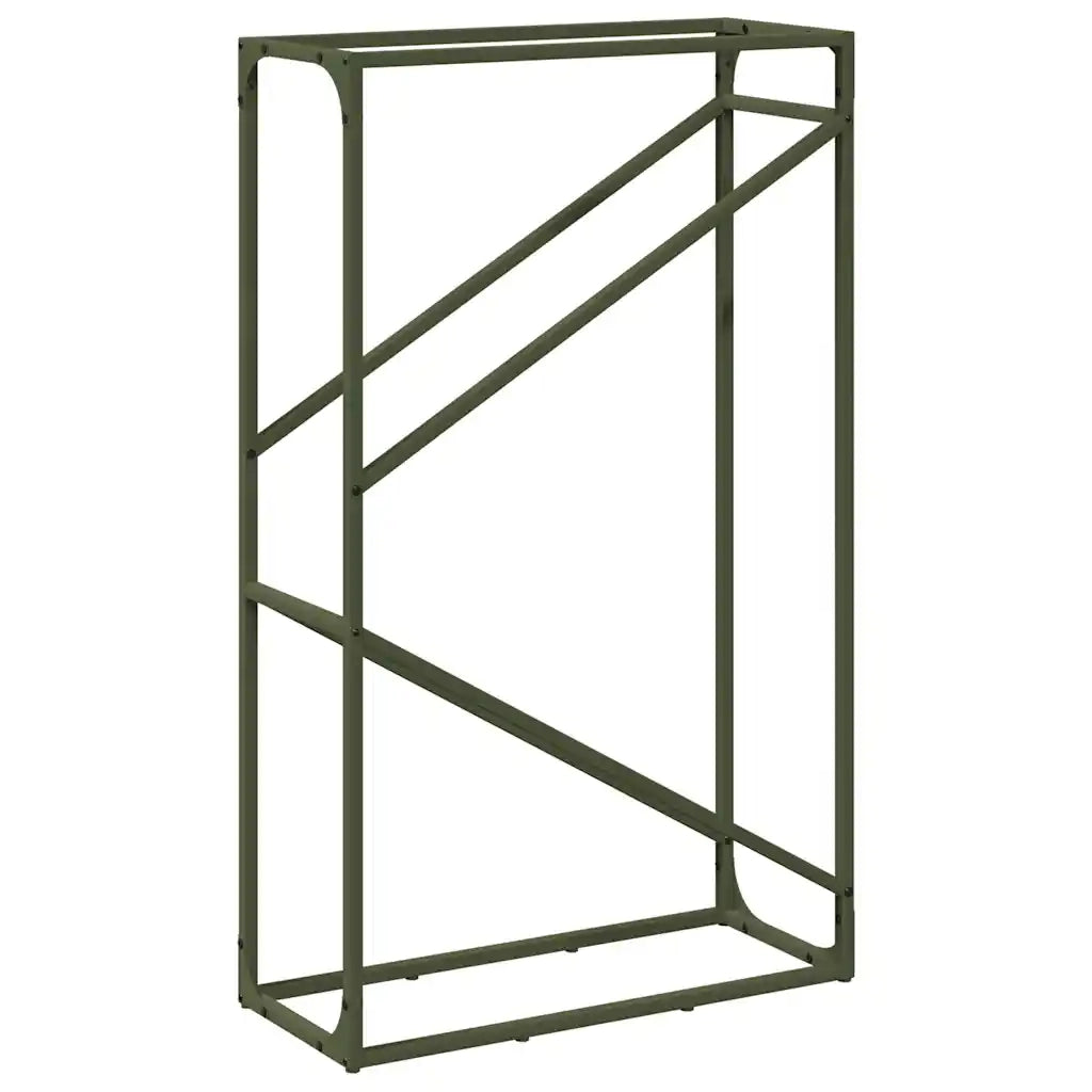 Rastrelliera per Legna da Ardere-Portalegna Verde Oliva 60x25x100 cm