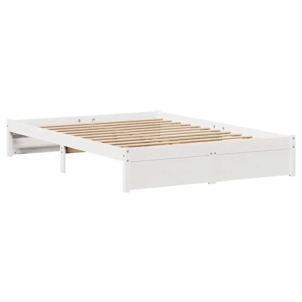 Letto senza Materasso-Struttura Letto Bianco 140x200 cm Legno Massello di Pino 321360