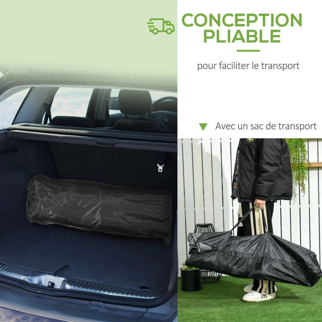 Letto da campeggio pieghevole ¨C zephmum ¨C nero con tasca laterale e portabicchieri
