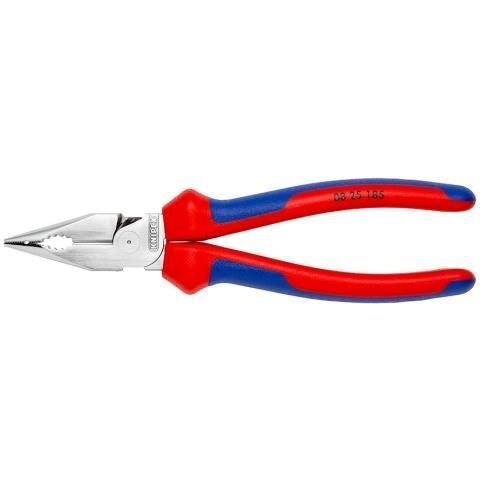 KNIPEX 08 25 185 Pinza universale con testa a punta cromata 185 mm manici comfort colore Cromato