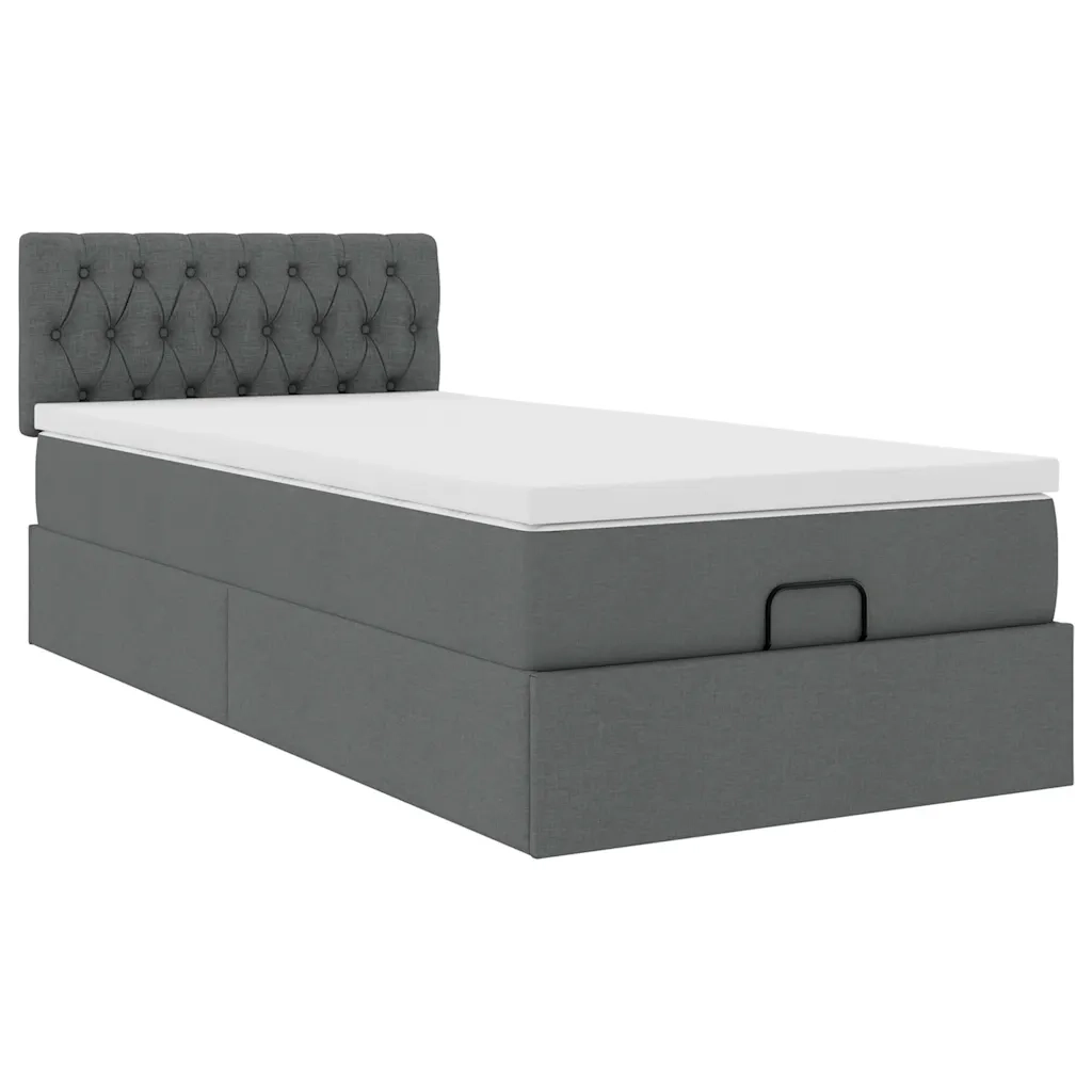 Struttura Letto Pouf con Materasso 100x200 cm in Tessuto 3311519