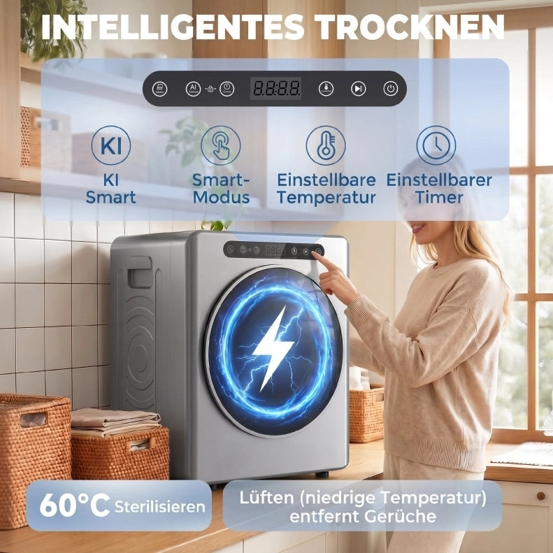 Asciugatrice a evacuazione compatta 5 kg 1000 W argento