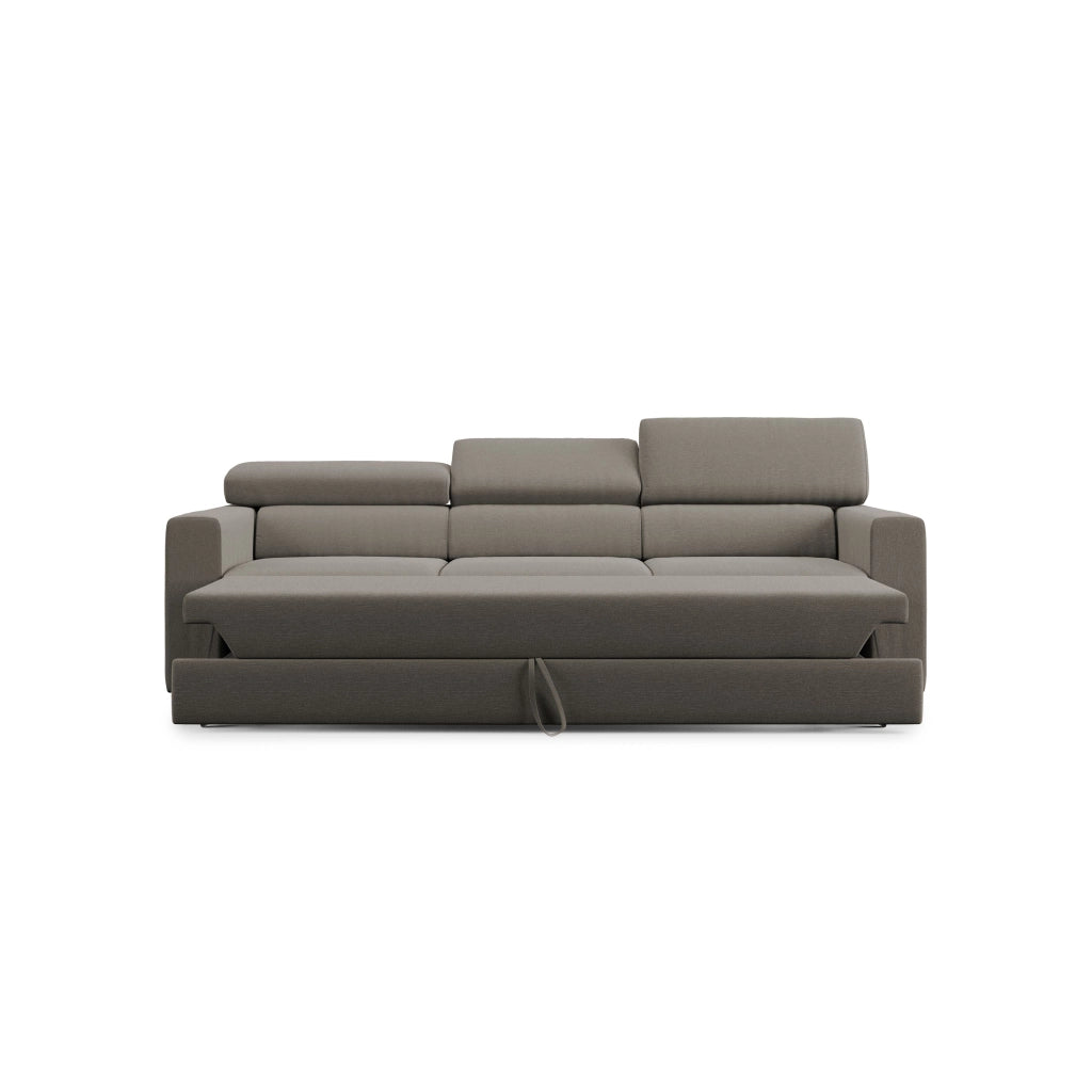 Dylan Divano a 3 sedute con estraibile a cassettone in tessuto simil cotone impermeabile T13 240 cm tortora