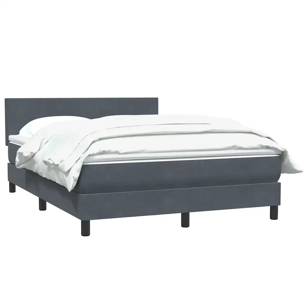 vidaXL Giroletto a Molle con Materasso Grigio Scuro 160x210 cm Velluto