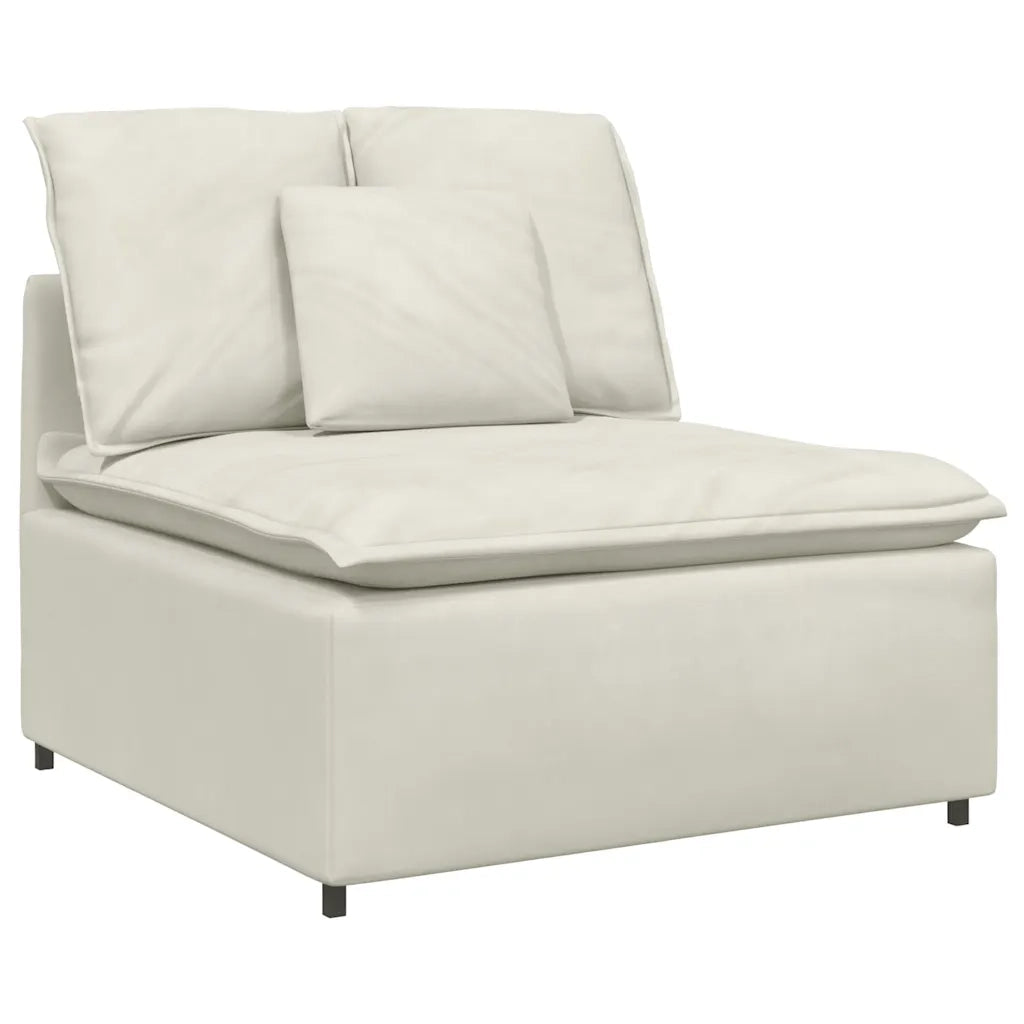Modulo Centrale Divano Modulare con Cuscini Crema 100 cm 407396
