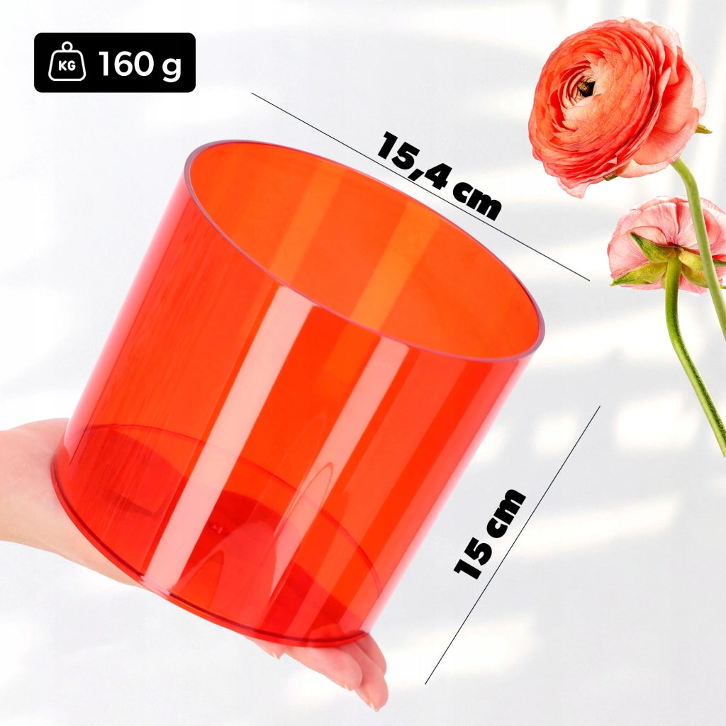 Vaso da fiori KADAX rotondo in plastica, 15 cm, rosso