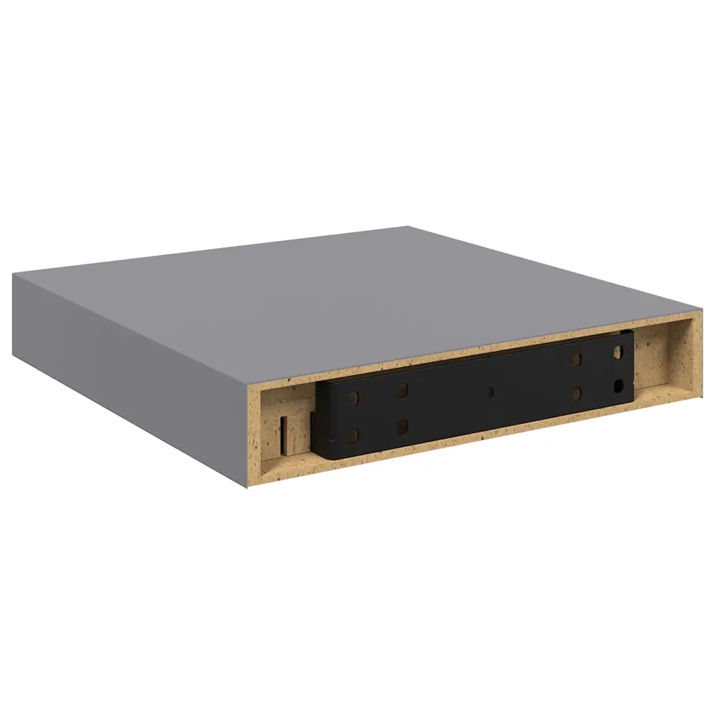 Mensole a Muro 2 pz Grigie 23x23,5x3,8 cm in MDF cod mxl 47185
