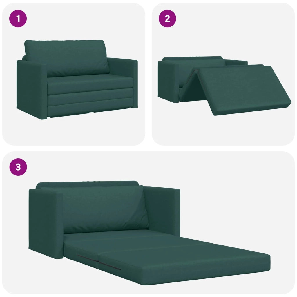 Divano letto 110cm Verde Scuro Tessuto 4106695