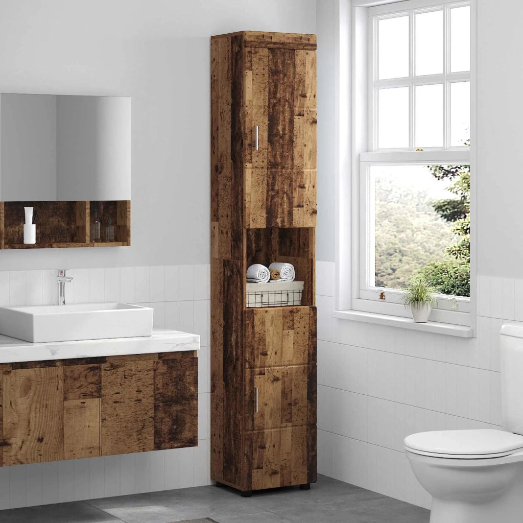 Set di Armadi da Bagno TULUM Legno vecchio 37 x 31,5 x 203 cm 880359
