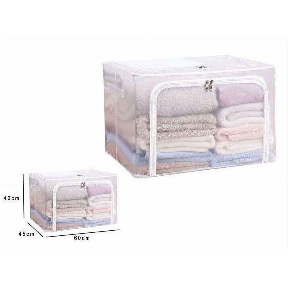 Trade Shop - Box Scatola Salvaspazio Portatutto Vestiti Armadio Organizer 60x45x40 Cm 59983 -