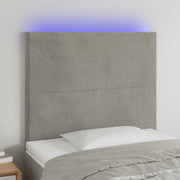Testiera a LED-Testata con LED Grigio Chiaro 90x5x118/128 cm in Velluto 589041