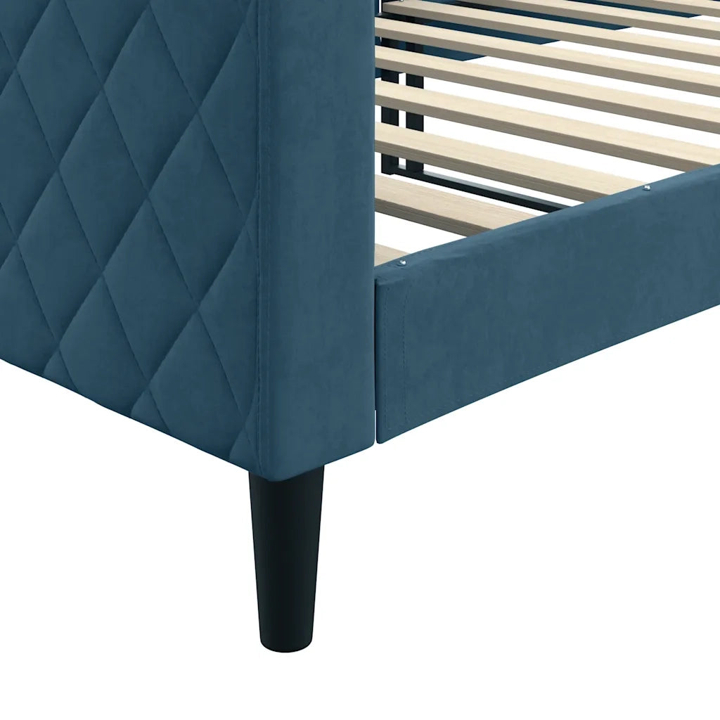 Letto da Giorno Blu 90x200 cm in Velluto