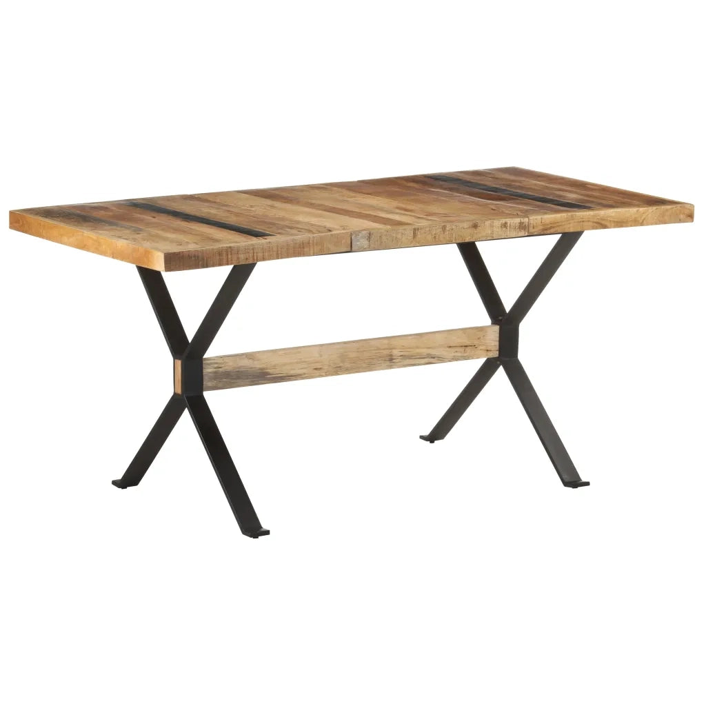 Tavolo da Pranzo 160x80x76 cm in Legno Massello di Mango Grezzo cod mxl 8797