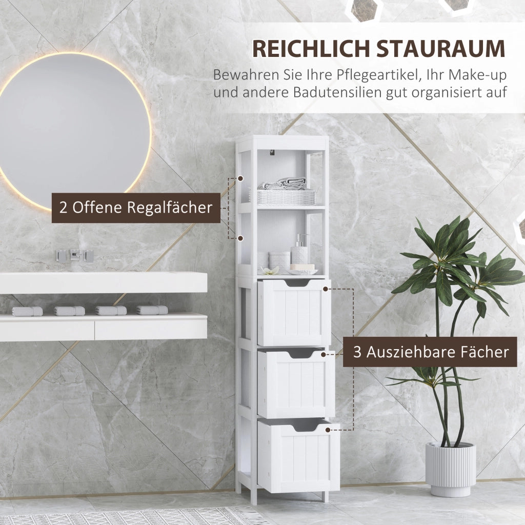 Mobile bagno con 2 ripiani e 3 cassetti ¨C Xylo ¨C bianco